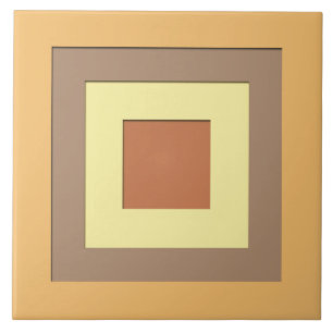 Mid-Century layered squares - Earth neutrals Tile