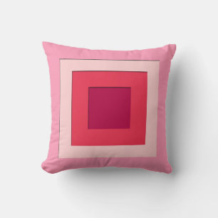 Mid-Century layered squares - pink and wine Cushion