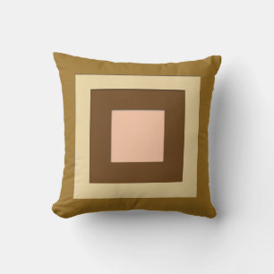 Mid-Century layered squares - tan and peach Cushion