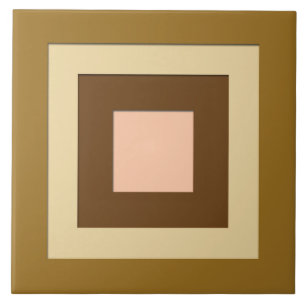 Mid-Century layered squares - tan and peach Tile