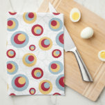 Mid Century Leopard Spots Retro Pattern Tea Towel<br><div class="desc">This Mid-Century Modern inspired kitchen towel will give a vibrant and stylish addition your kitchen decor. Inspired by the iconic design elements of the mid-20th century, this towel seamlessly combines the timeless appeal of mid-century modern aesthetics with a playful twist. The design features a captivating pattern of red, yellow, blue,...</div>
