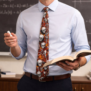 Mid-Century Macabre Halloween Skeleton Tie