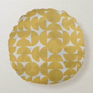 Mid-century marble effect: vintage pattern. round cushion