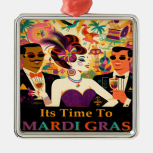 Mid Century Mardi Gras Cocktail Party Metal Tree Decoration