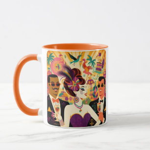 Mid Century Mardi Gras Cocktail Party Mug