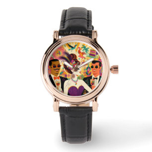 Mid Century Mardi Gras Cocktail Party Watch