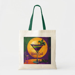 Mid Century Mardi Gras Sunset Fleur De Lis Martini Tote Bag