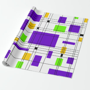 Mid Century Mardi Gras Wrapping Paper
