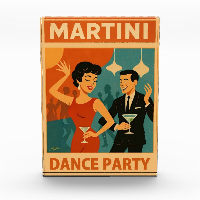 Mid Century Martini Dance Party Photo Block (Front)