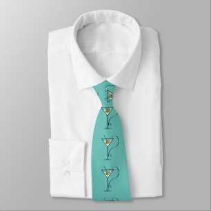 Mid-Century Martini & Olive Tie