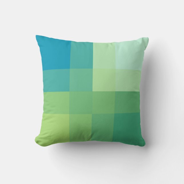 Mid-Century mega plaid - jade green Cushion (Front)