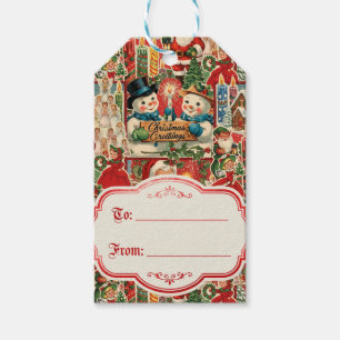 Mid-Century Merriment: A Vintage Christmas Collage Gift Tags