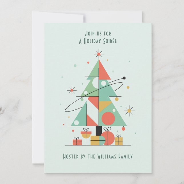 Mid-Century Merry Christmas  Invitation (Front)