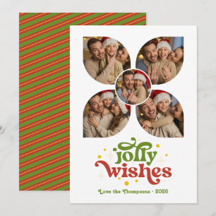 Mid-Century Merry Retro Photo Collage Christmas Holiday Card
