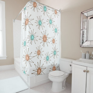 Mid-century Midern Starburst pattern shower curtai Curtain