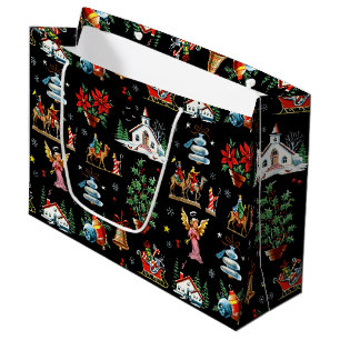 Mid-Century Midnight Noel Large Gift Bag