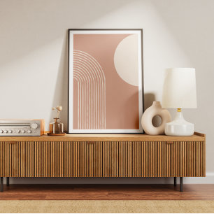 Mid century minimal geometric arch poster