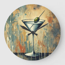 Mid Century Mixed Media Martini Art
