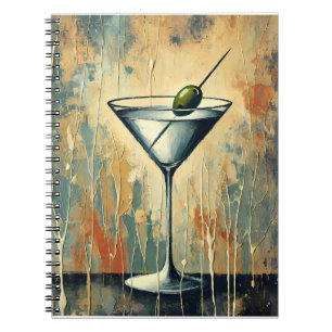 Mid Century Mixed Media Martini Art Notebook
