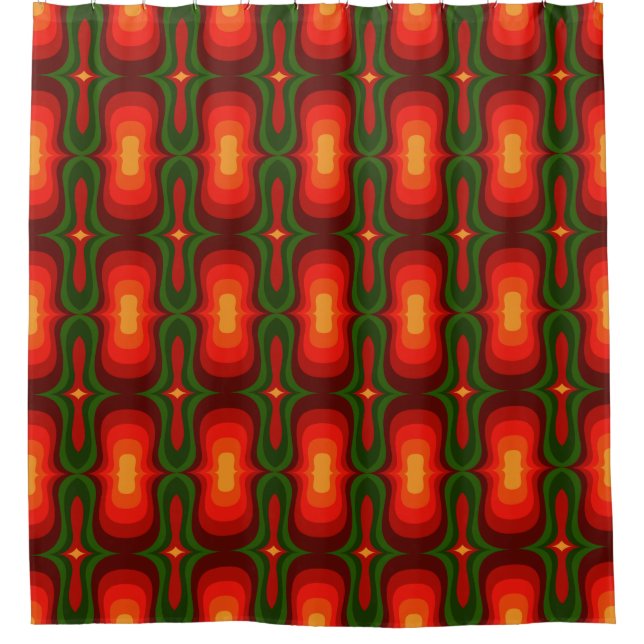 Mid century mod 60s 70s shower curtain (Front)