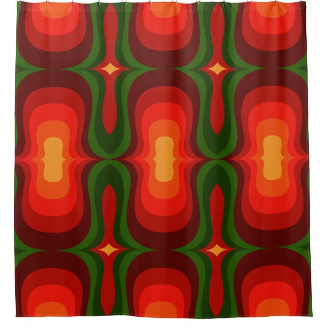 Mid century mod 60s 70s shower curtain (Front)