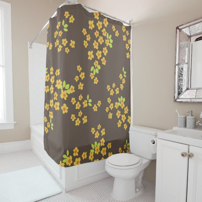 Mid century mod 60s 70s shower curtain (In Situ)