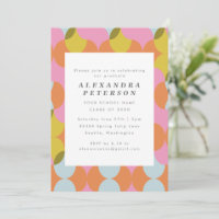 Mid Century Mod Abstract Geometric Graduation 