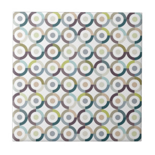 Mid Century Mod Colour Block Rings Pattern Tile