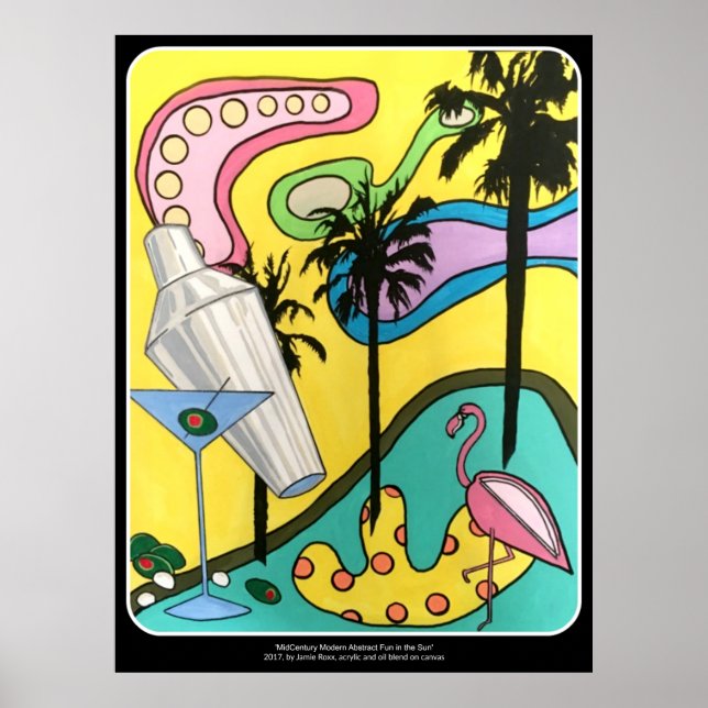 Mid Century Mod Fun in the Sun painting on a Poster (Front)