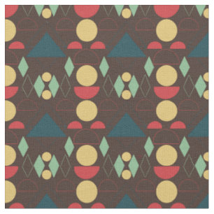 Mid Century Mod Geometric Brown Fabric