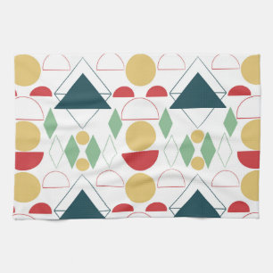 Mid Century Mod Geometric Colourful Tea Towel