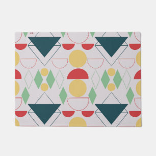 Mid Century Mod Geometric Grey   Doormat