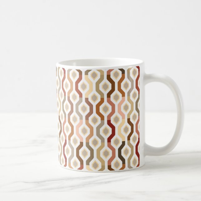 Mid Century Mod Geometric Link Pattern Coffee Mug (Right)