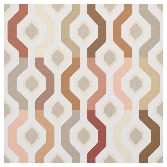 Mid Century Mod Geometric Link Pattern Fabric (Swatch)