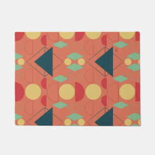 Mid Century Mod Geometric Orange Doormat