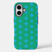 Mid Century Mod Geometric Pattern - Green and Blue