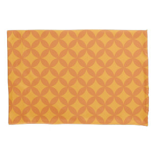 Mid-Century Mod Geometric Retro Modern Orange Sun Pillowcase