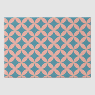 Mid-Century Mod Geometric Retro Modern Peach Blue Tissue Paper