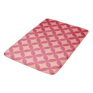 Mid-Century Mod Geometric Retro Modern Pink Bath Mat