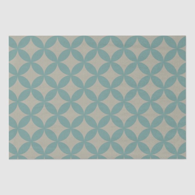 Mid-Century Mod Geometric Retro Modern Turquoise Tissue Paper (Front)