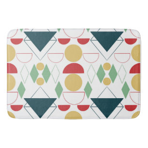 Mid Century Mod Grey Geometric Bath Mat