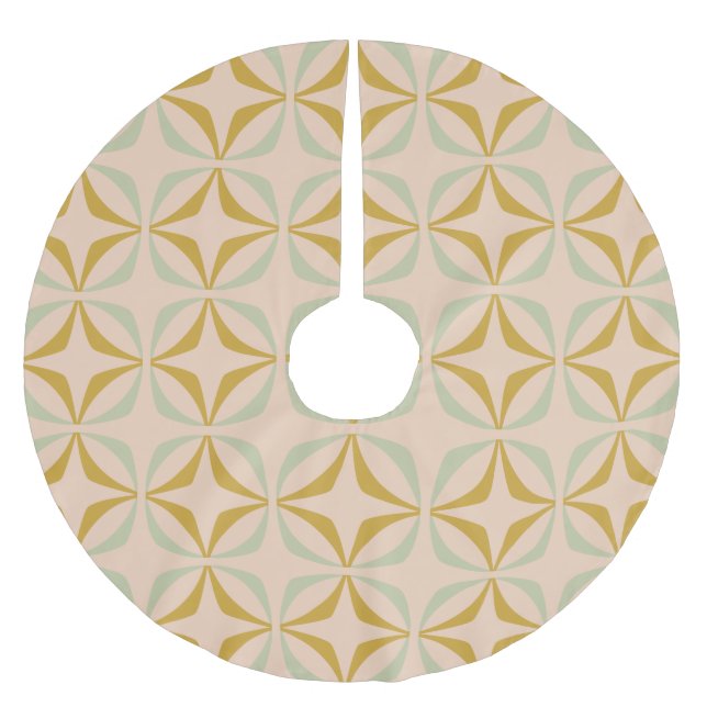 Mid Century Mod Pattern in Pastel Colours Brushed Polyester Tree Skirt (Front)