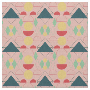 Mid Century Mod Pink Geometric Fabric