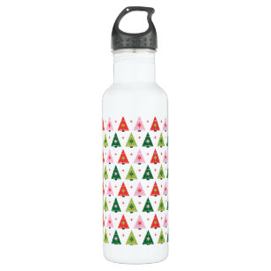 Mid-century mod Red and Green Christmas 710 Ml Water Bottle