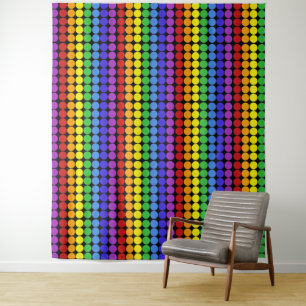 Mid- Century Mod Retro Circles in rainbow colours Tapestry