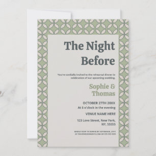 Mid Century Mod Retro Wedding Olive Green Invitation