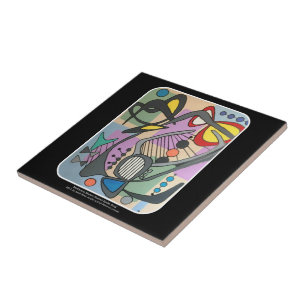 Mid Century Mod Spider Song painting on a Tile