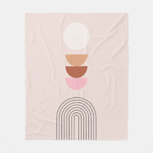 Mid Century Modern 08 Arch Blush Pink Fleece Blanket