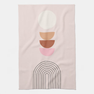 Mid Century Modern 08 Arch Blush Pink Tea Towel