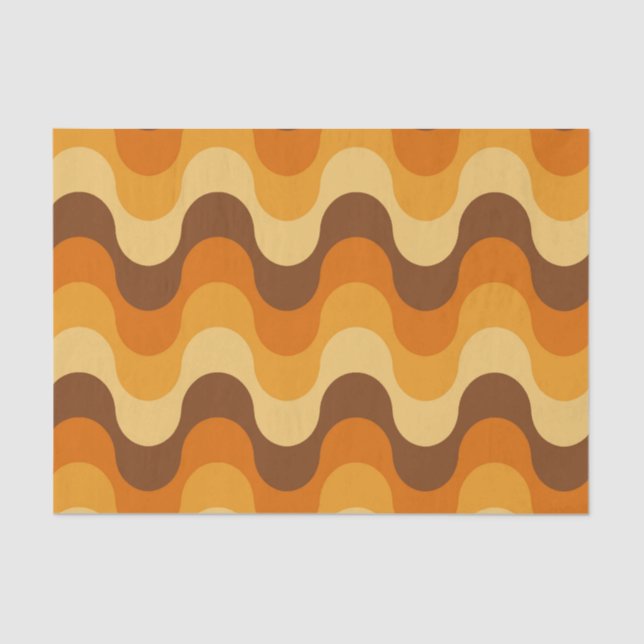 Mid Century Modern 1970s Wavy Stripe Pattern Tissue Paper (Front)